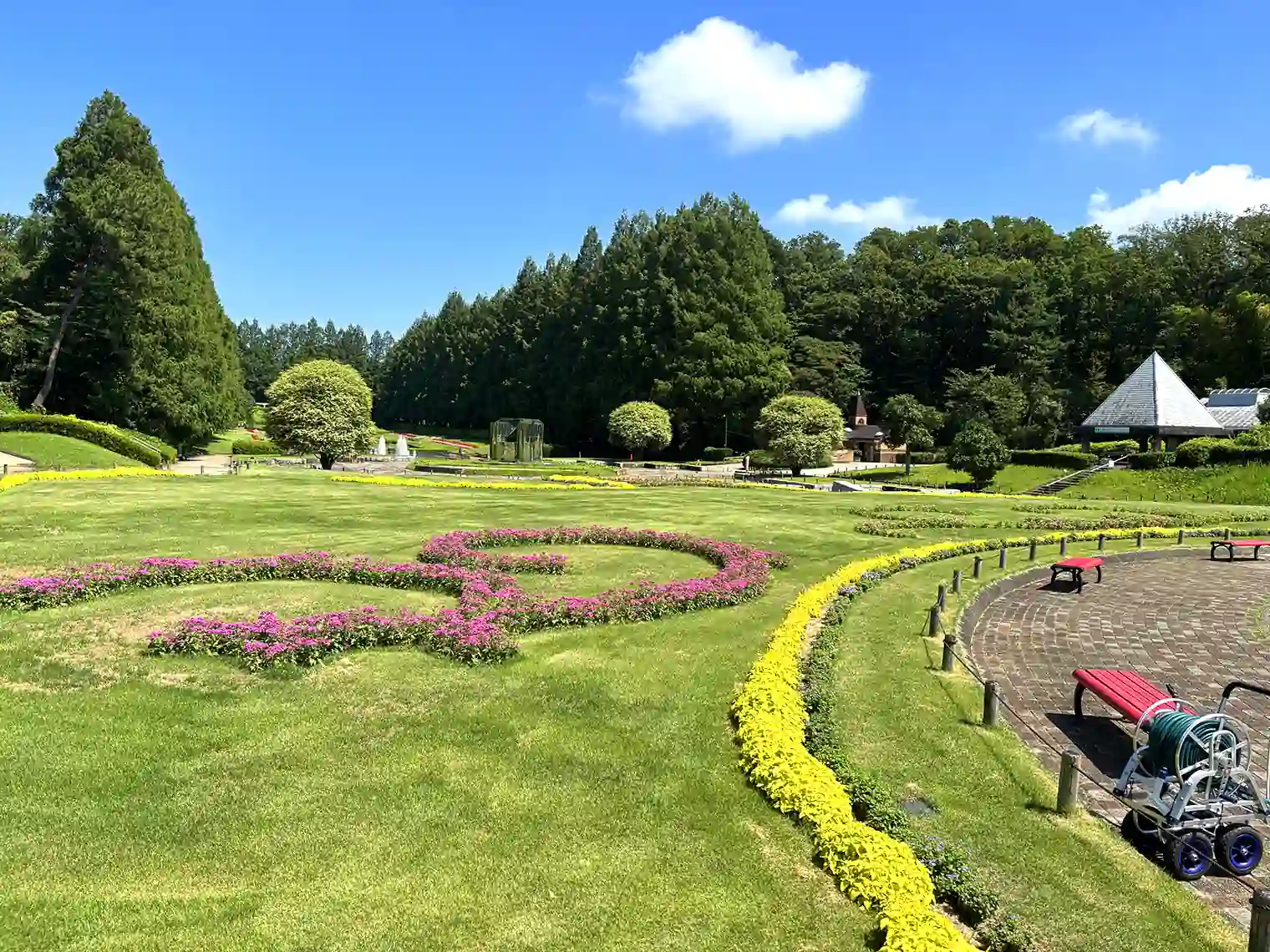 サカタのタネグリーンハウス前の花壇