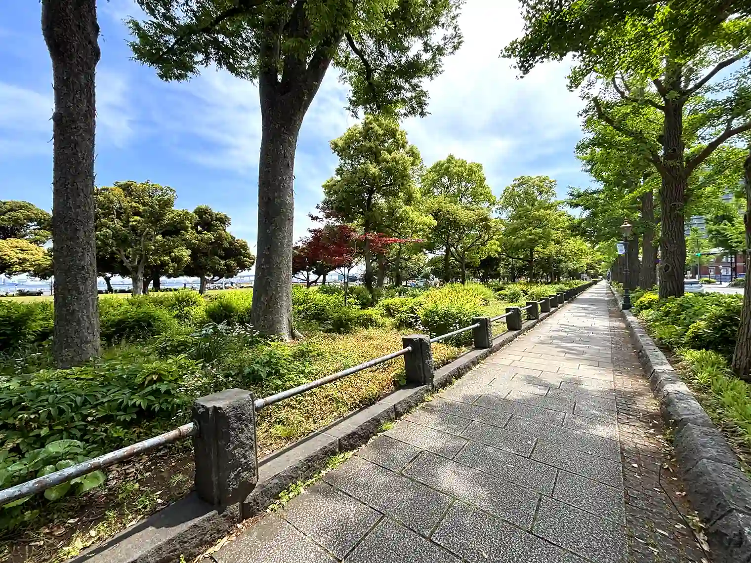 山下公園通り沿いの歩道