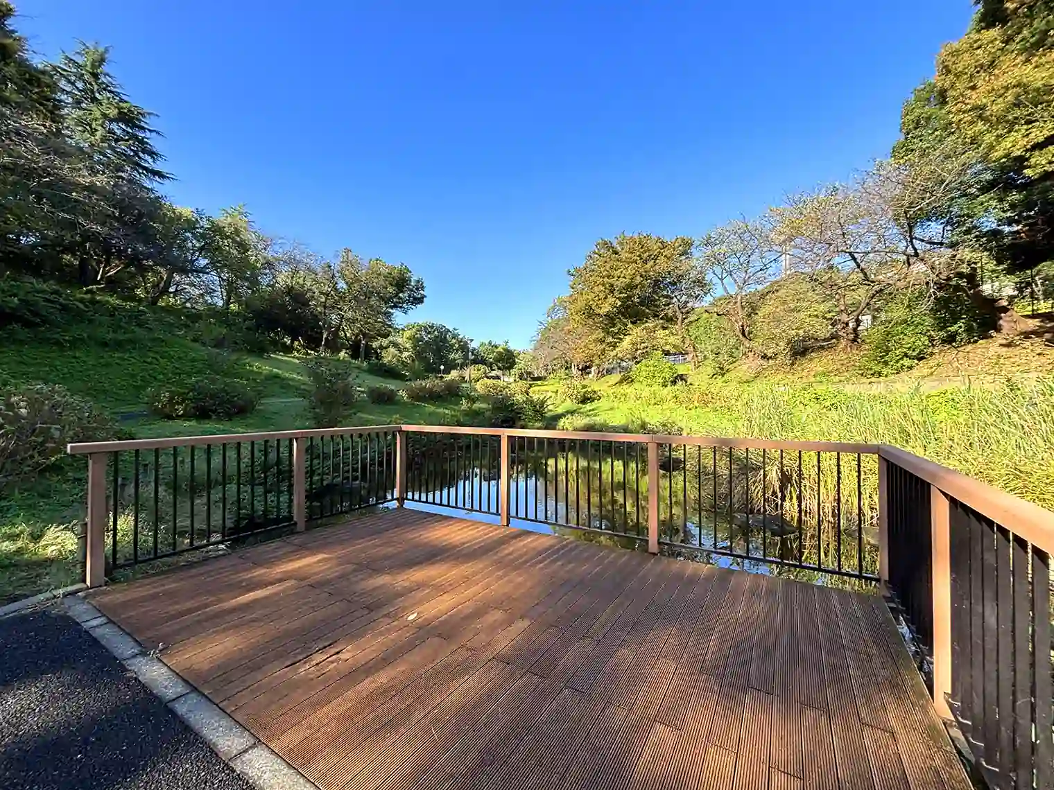 上池のウッドデッキ